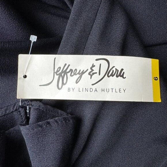 Vintage Jeffrey & Dara by Linda Hutley Black Loose Wide Leg Jumpsuit Size 6 NWT - Picture 9 of 10